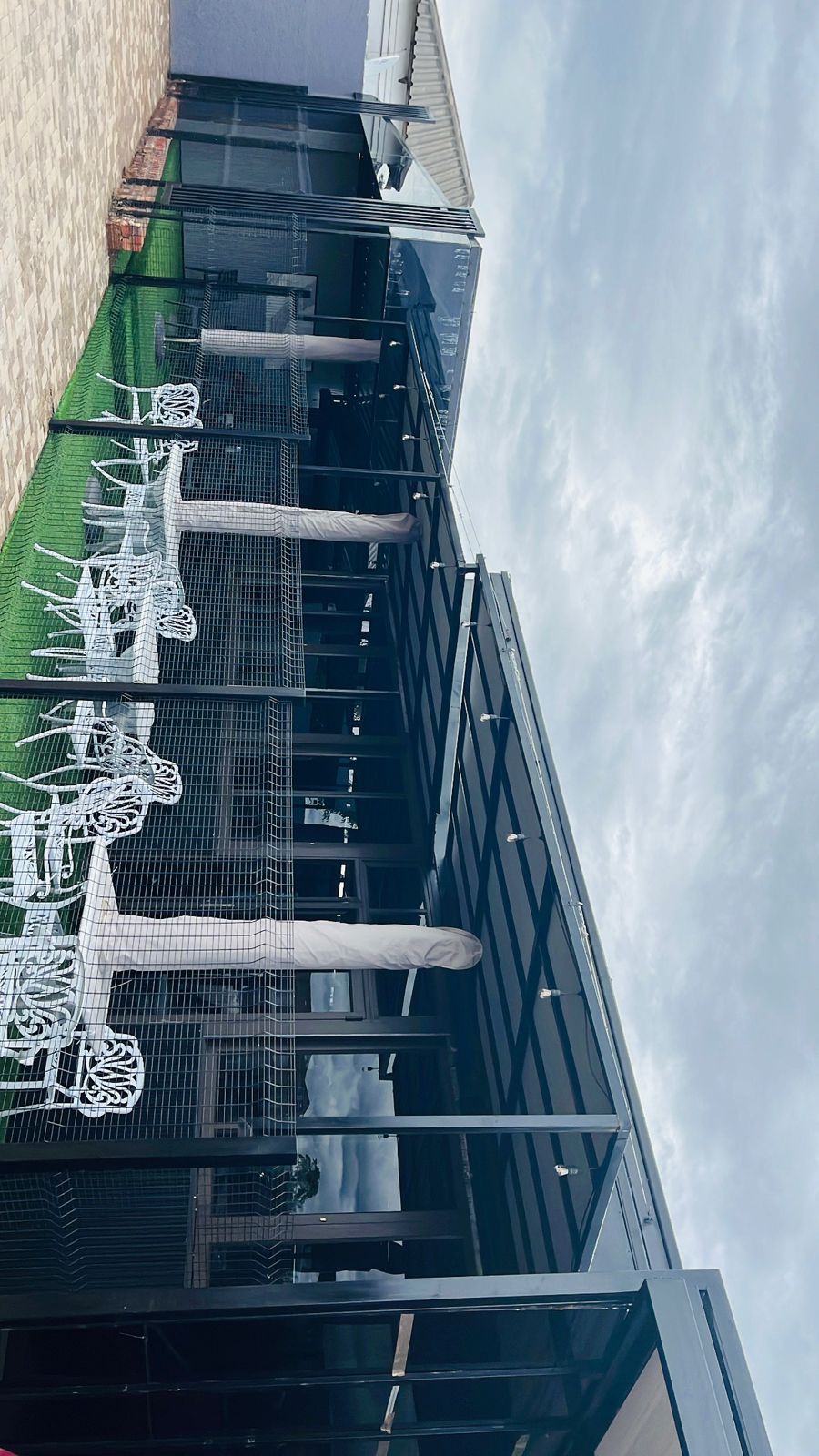 Louvered patio cover in progress