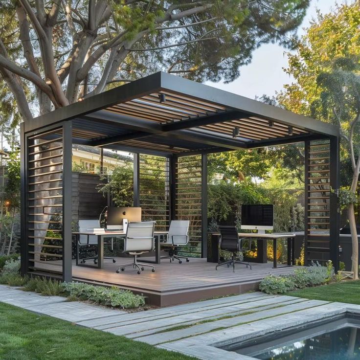 Pergola under construction